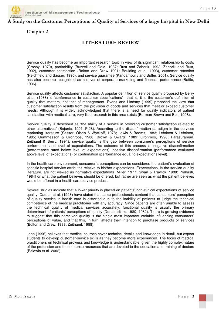 Dissertation review service quality